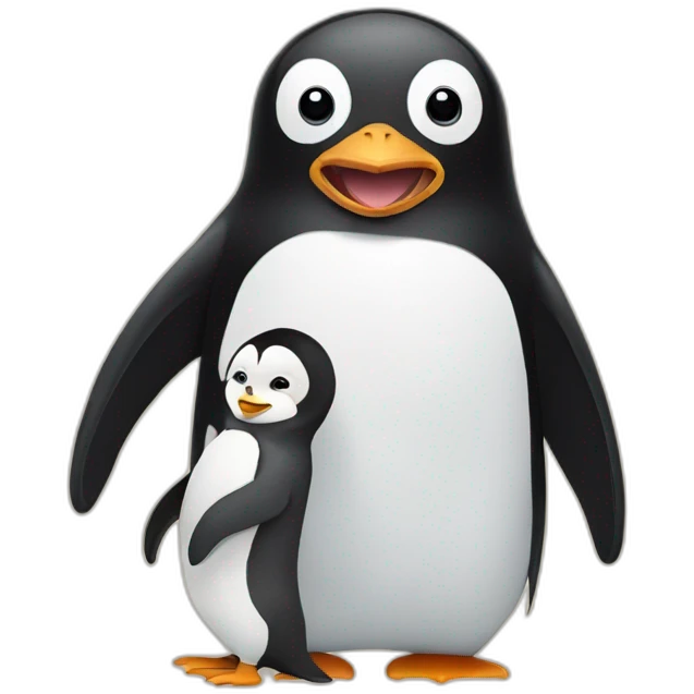 penguin with monkey emoji