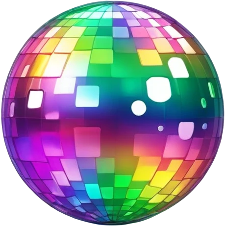 slime disco ball, shiny and colorful emoji