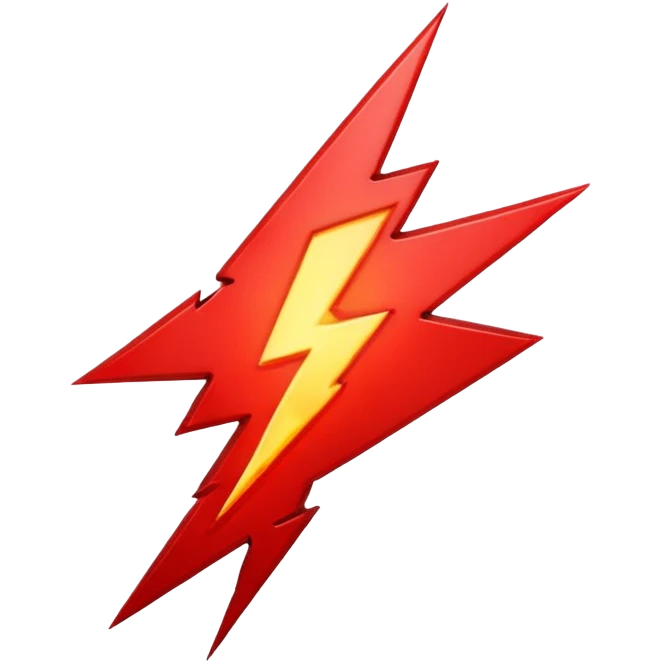 Red lightning  emoji