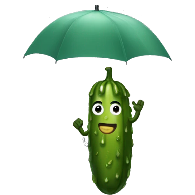Pickle with an umbrella emoji
