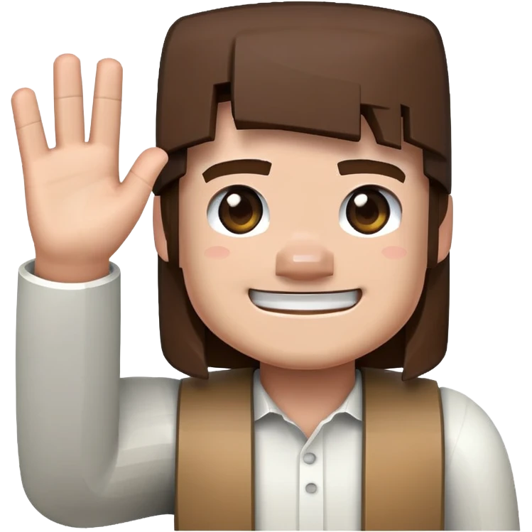 Minecraft character waving emoji