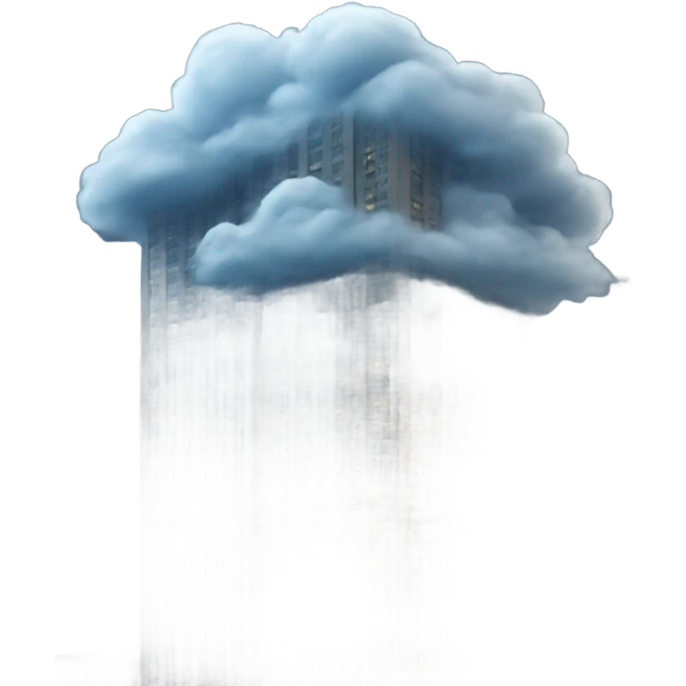 Skyscraper with thunderclouds emoji