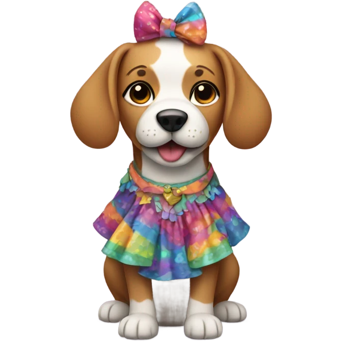 A dog wearing a dress emoji