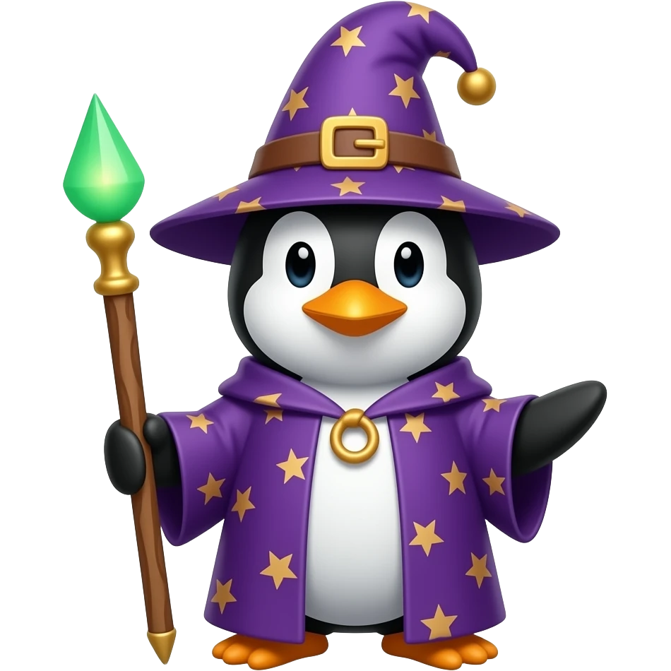 Penguin Wizard emoji