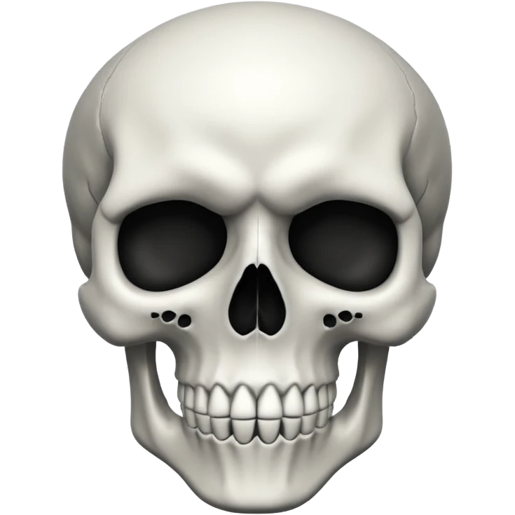 Skull black and white in a any text emoji