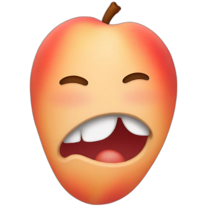 Crying peach emoji