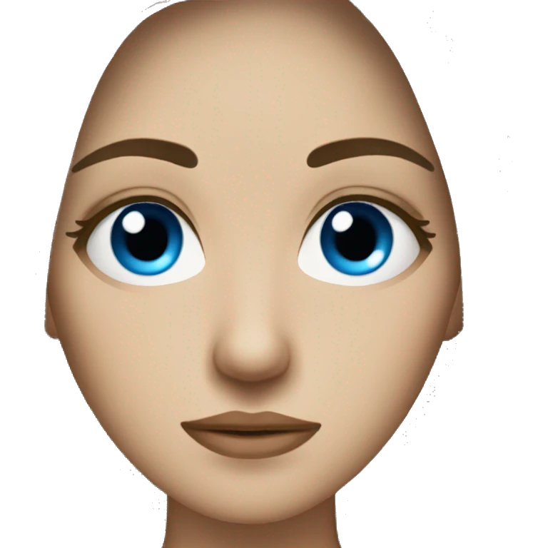 Exhausted brunette with blue eyes and eyebags emoji