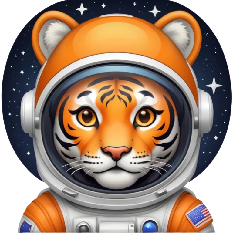 astronaut tiger face with space helmet and stars for Twitch emote emoji