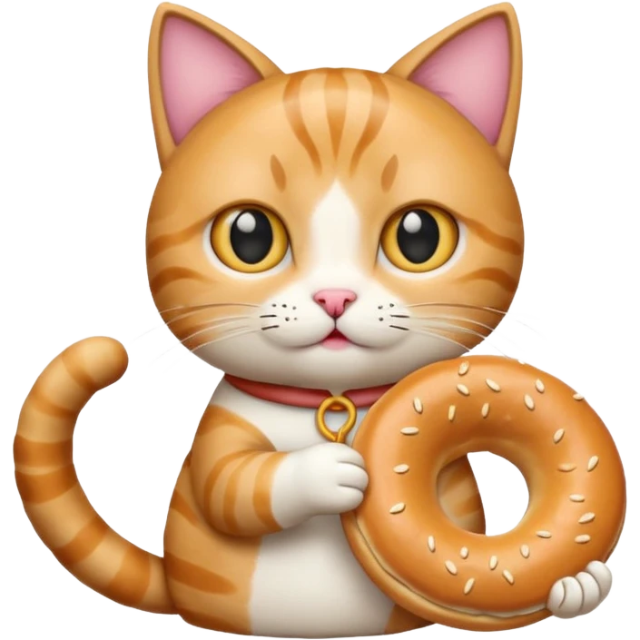 cat holding bagel emoji
