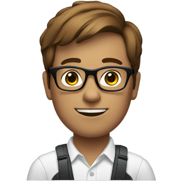 Nerd with glasses on a wheel chair with brown hair emoji