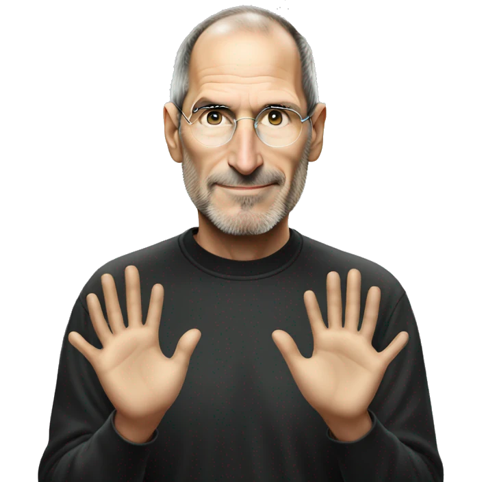 Steve jobs doing heart hands emoji emoji
