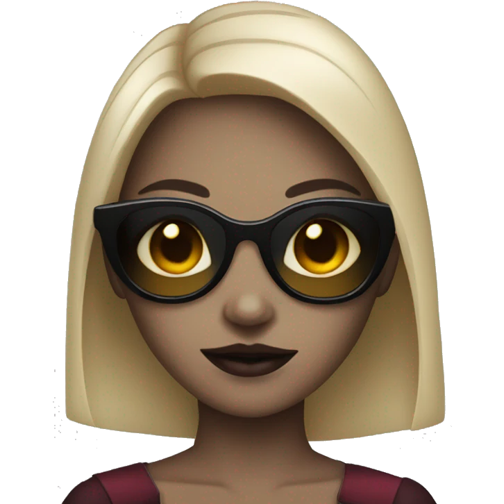 girl vampire with dark sunglasses emoji