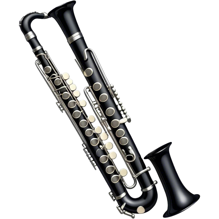 Cinematic Realistic Clarinet, deep black body with gleaming silver keys, rich warm lighting catching every intricate detail, slightly worn mouthpiece adding authenticity, glowing with a timeless and sophisticated presence. emoji