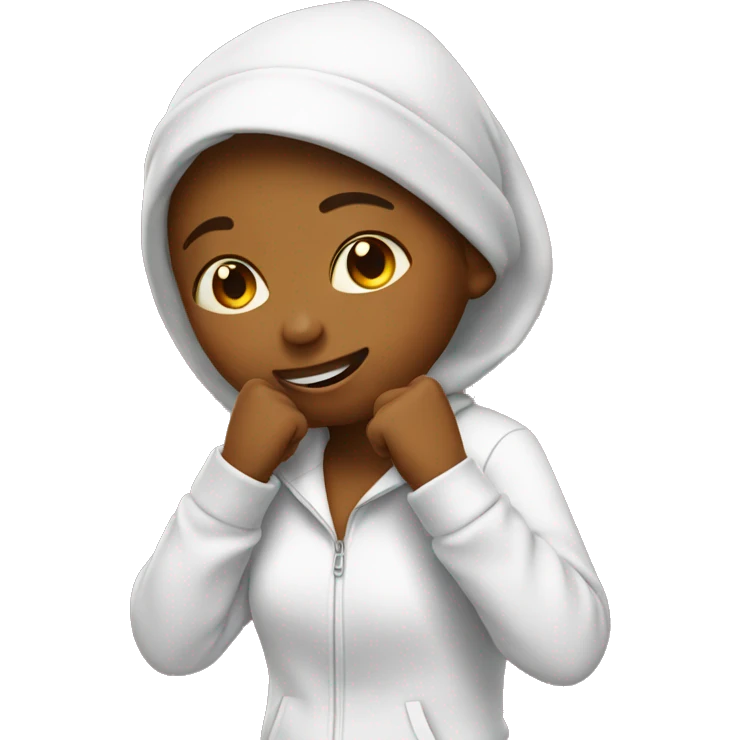 Girl doing a dab emoji