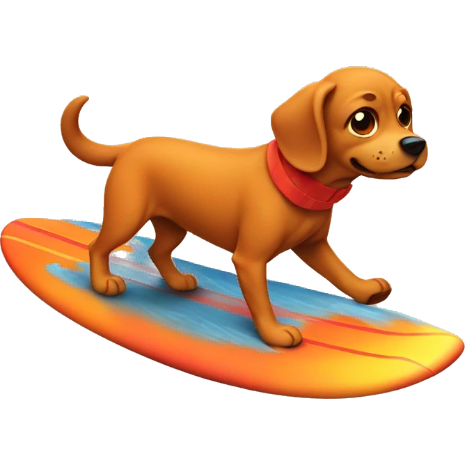 Lava surfing dog emoji