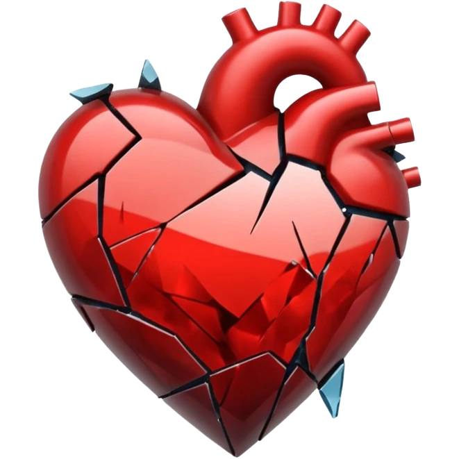 heart with a dark broken glass effect emoji