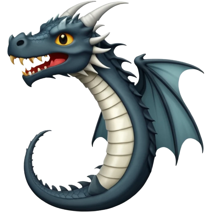 iOS style emoji, minimal dragon fang, dark fantasy object emoji