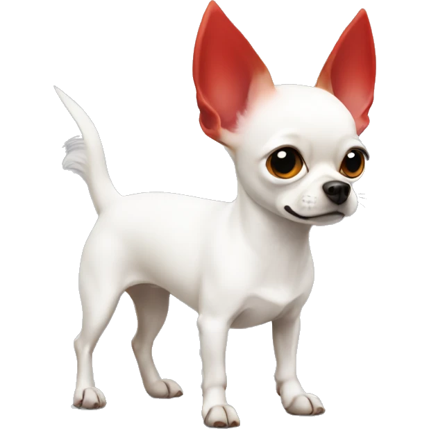 White chihuahua with a red Mohawk emoji