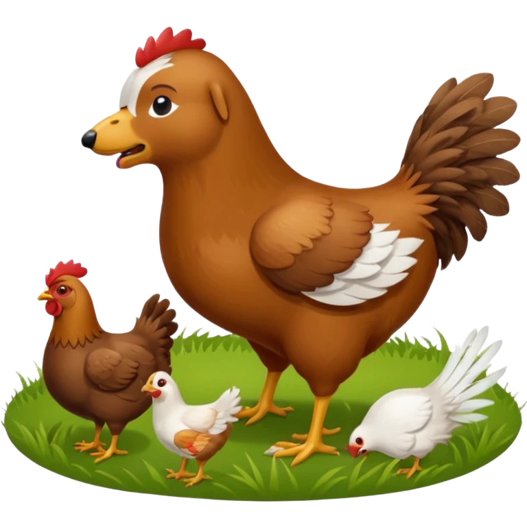 dog is eating hen emoji