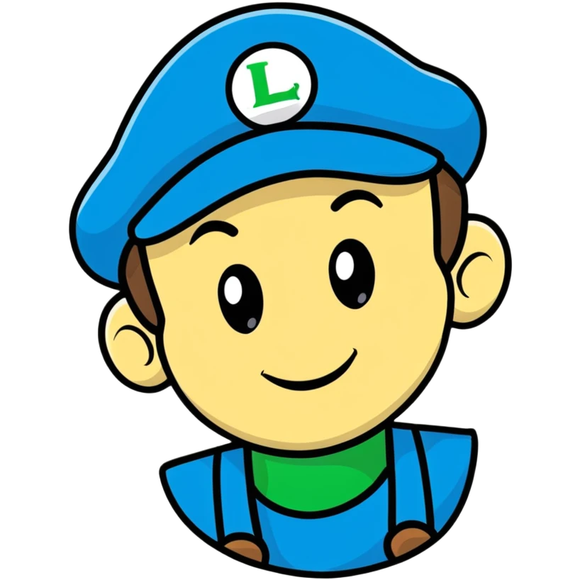 Blue Luigi hat emoji
