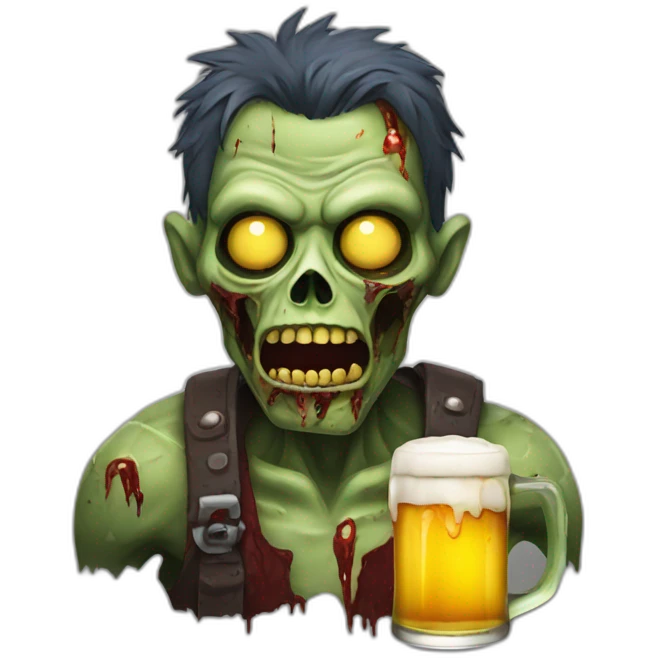 zombie with beer emoji
