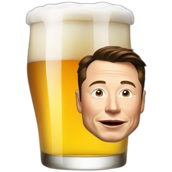 Elon musk drink beer emoji