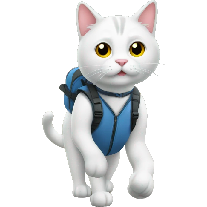 Cat on a walk with two feer emoji