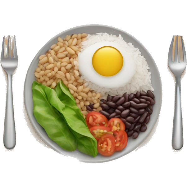 rice and beans and salad all in a plate emoji