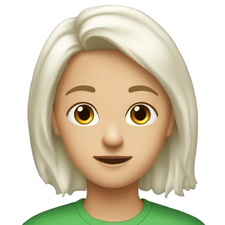девушка с зелёными глазами и русыми волосами emoji
