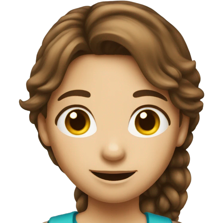 smiling girl with brown hair emoji