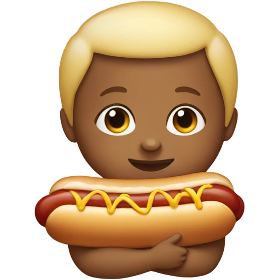 Baby with a hot dog emoji