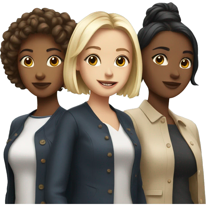 a trio of foreign girls in london emoji
