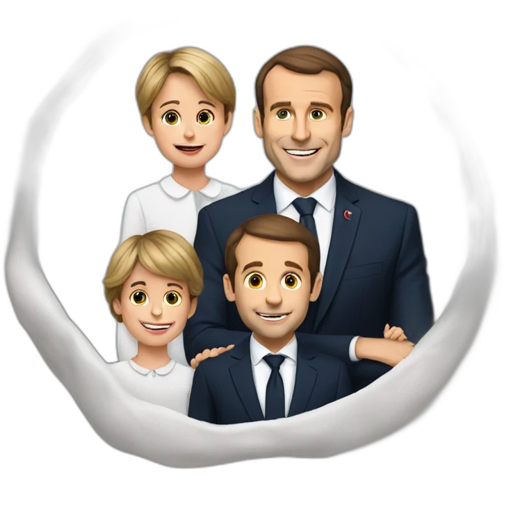 Macron avec enfants emoji