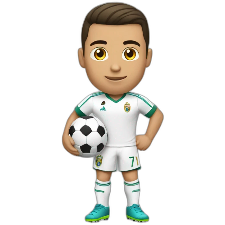Cristiano Ronaldo with footbal emoji