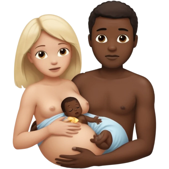 a nude woman giving birth to black mans child emoji