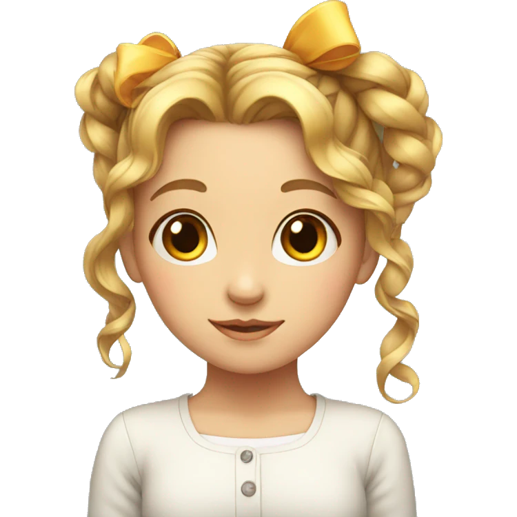 Girl with a cute ribbon on her hair  emoji