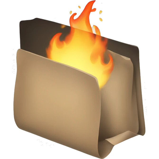 rectangle document aflame emoji