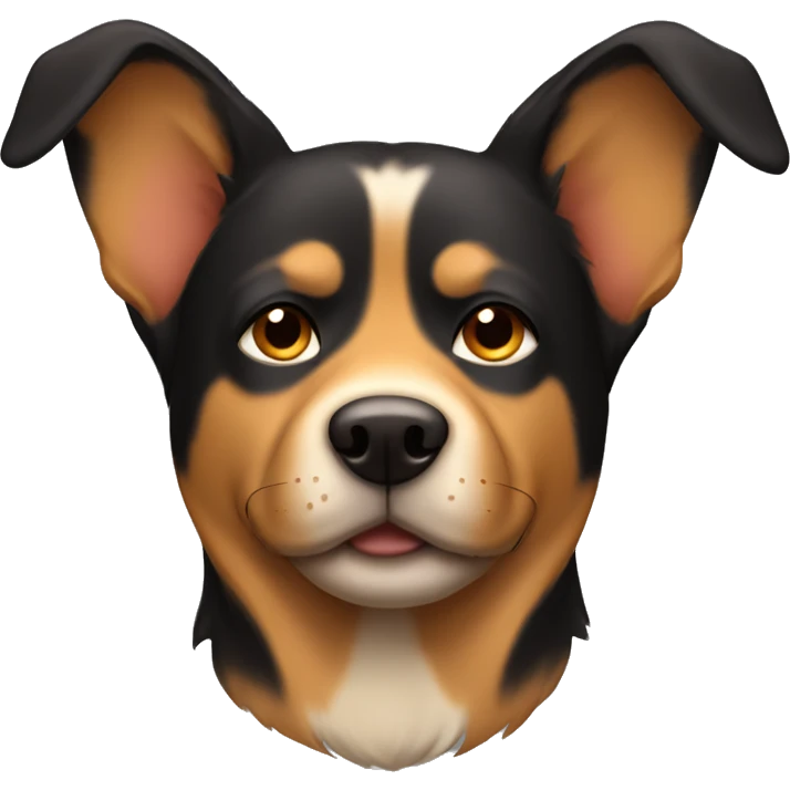 black and tan dog with pointy ears sleeping emoji