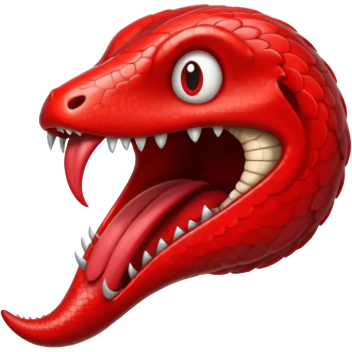 Forked serpent tongue emerging from shadowed mouth, seductive and threatening emoji