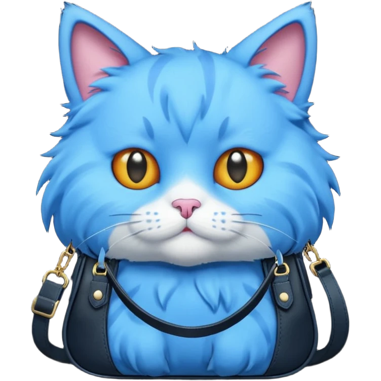 Blue cat with black bag emoji