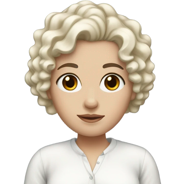 white girl with short curly hair blak emoji