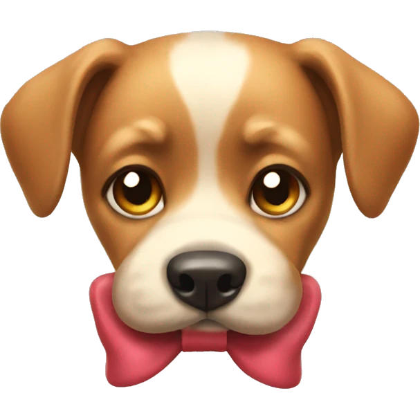 Dog with a bow emoji