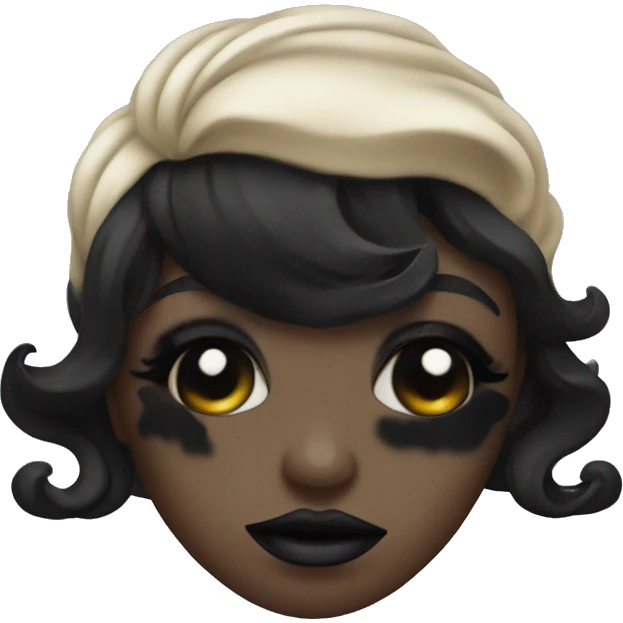 black lipstick with top lip curled up emoji