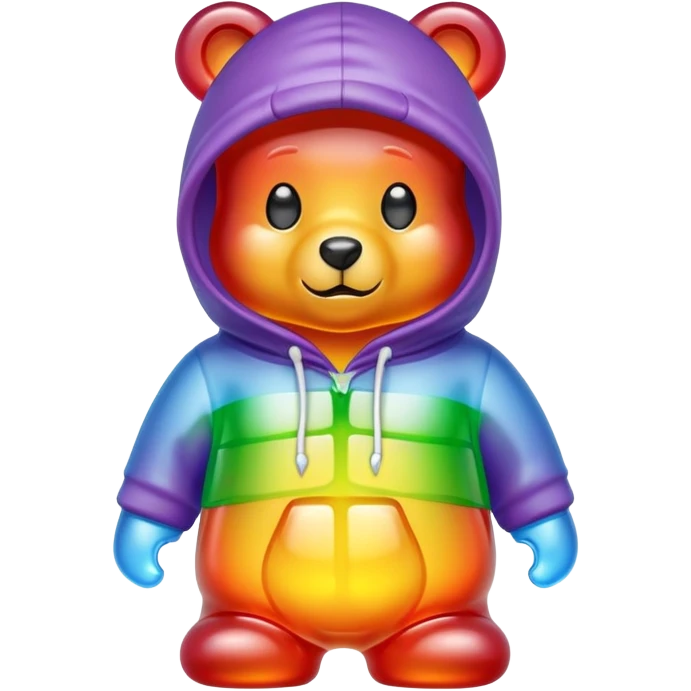 Gummy bear wearing a hoodie emoji