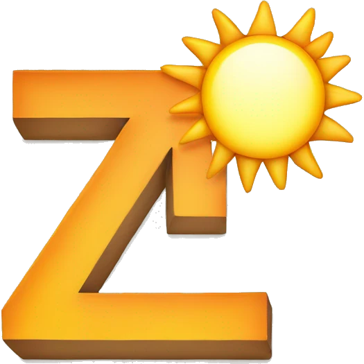 Letter z with sun emoji