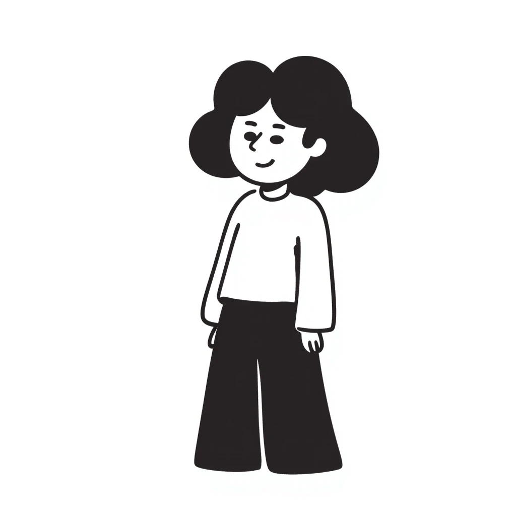 simple doodle of a person with a smile emoji