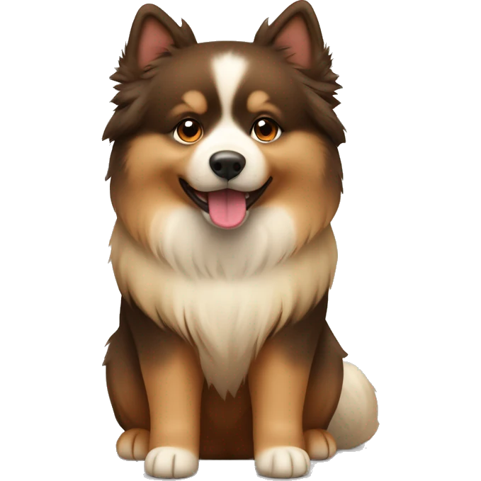 Finnish Lapphund Brown and light brown sitting emoji