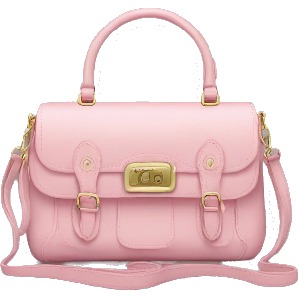 Realistic pastel pink designer satchel purse. emoji