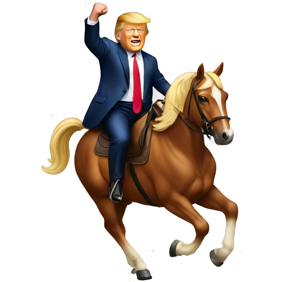 trump riding a horse emoji