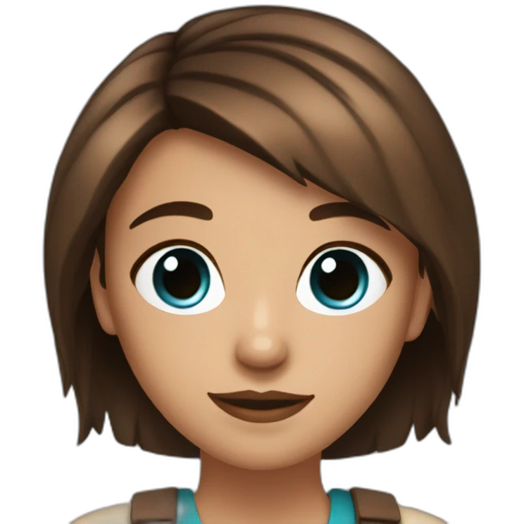 girl with brown here some blue hightlights at the end of her hair and big brown long lashes eyes. and wearing a therapist outfit emoji